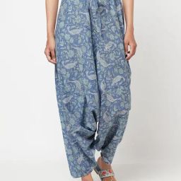 Fabindia Blue Cotton Printed Harem Pants-image-61