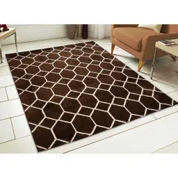 Saral Home Soft Touch Brown Microfibre Carpet - Set of 1-46