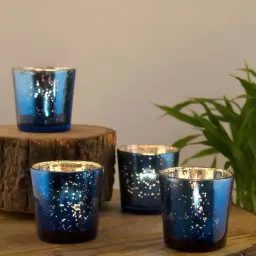 Homesake 'Halloween' Deep Blue Glass Tea Light Holder - Set of 4-image-53