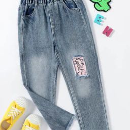 Kotty Kids Blue Graphic Print Jeans-image-37