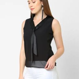 MISH Black V Neck Top-image-99