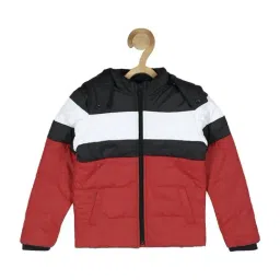 Allen Solly Junior Red & Black Color Block Full Sleeves Jacket-image-79