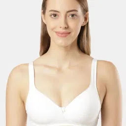 Jockey Fe35 White Wirefree Padded Full Coverage T-Shirt Bra With Broad Fabric Straps-picture-46