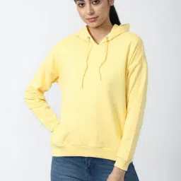 Van Heusen Yellow Cotton Regular Fit Hoodie-image-9