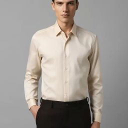 Louis Philippe Beige Cotton Slim Fit Shirts-picture-37