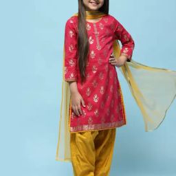 Biba Girls Fuchsia Cotton Floral Print Suit Sets-image-27