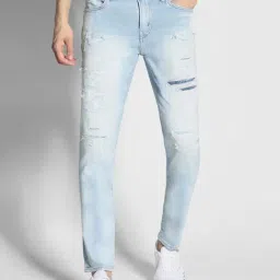 American Eagle Men Blue AirFlex+ Patched Athletic Skinny Jean-image-40