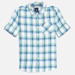 Allen Solly Kids White Chequered Full Sleeves Shirt-picture-18