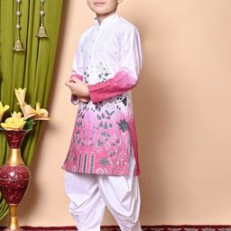 NFC CREATION Boys Embroidered Regular Thread Work Kurta with Patiala image 3