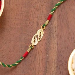 Fabindia Women Gold Solid Rakhi with Tie-Up Closure-image-78