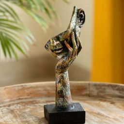 ExclusiveLane Multicolor Resin Thinking Human Face Showpiece-6