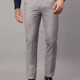 Cantabil Grey Regular Fit Texture Trousers-image-27