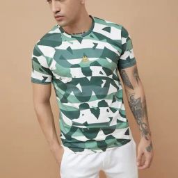 Kappa Green Regular Fit Printed Sports T-Shirt-image-74