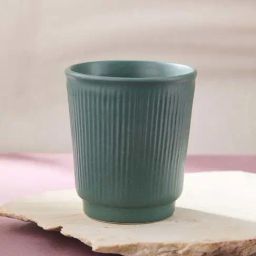 Fabindia Home Teal Ceramic Tumbler (250ml)-48