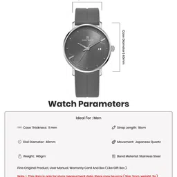 SANSIMAYO Men Textured Dial & Straps Analogue Watch SM-WM-170-GREY image 3