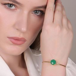 Dua Green Brass Bangle-image-11