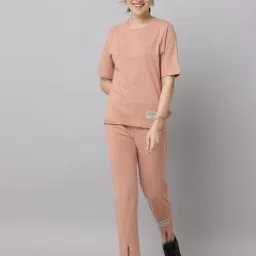 Slumber Jill Cream Cotton Solid/Plain Regular Pyjama Sets-image-94