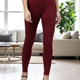 Kryptic Maroon Cotton Slim Fit Leggings-image-89