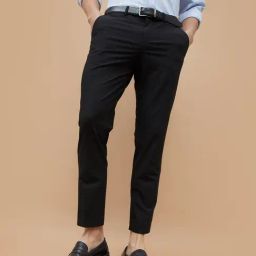 Code By Lifestyle Black Super Slim Fit Trousers-picture-1
