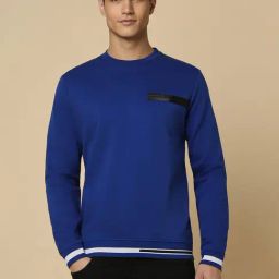 Allen Solly Blue Cotton Regular Fit Sweatshirt-image-94