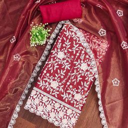 Maroosh Embroidered Silk Crepe Unstitched Dress Material-image-67