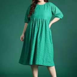 DressBerry Curve Plus Size Lace Fit & Flare Dress-image-12