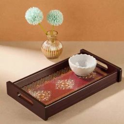 Fabindia Home Multicolor Wood Nurvi Printed Tray-38