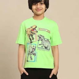 Kidsville Boys Green Cotton Printed Tshirt-picture-14