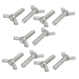Mec Size M6x40 mm Wing Butterfly Bolt Screw Silver, MEC0014 (Pack of 8 Pcs)-16