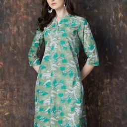 Melange By Lifestyle Multicolored Cotton Regular Fit Printed Kurta-3