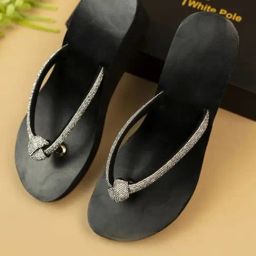 The White Pole Women's Black Thong Wedges-image-78