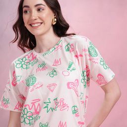 DressBerry Conversational Printed T-shirt-image-84
