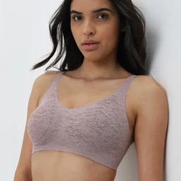 Wunderlove by Westside Light Pink Invisible Lace Full Coverage Bra-picture-34
