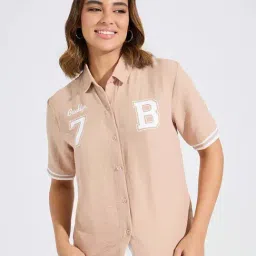 Styli Beige Printed Shirt-image-60