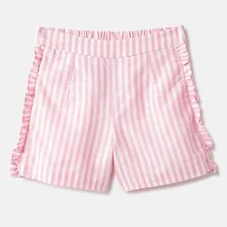 United Colors of Benetton Girls Pink Cotton Striped Shorts-image-26
