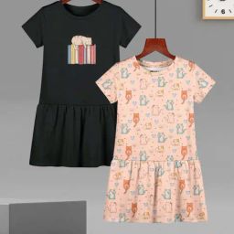HELLCAT Girls Black & Peach Printed Dresses-image-98