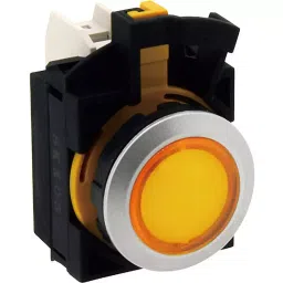 IDEC CW Series Flash Silhoutte Switch Pilot Light Round Type and 22 mm Dia, CW4P-2EQHY-21