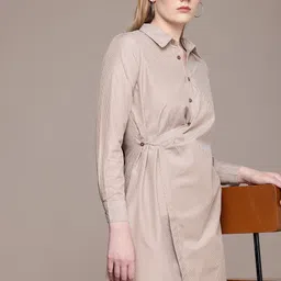 French Connection Striped Wrap Style Shirt Mini Dress-image-90