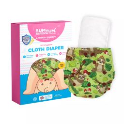 BUMTUM Ultrahygiene Waterproof Extra Soft Cloth Diaper Free Size Baby Sloth Print, FCBT483-image-5