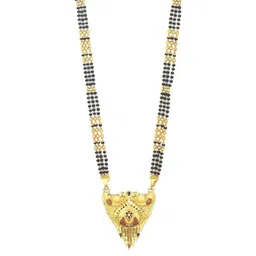 NINAMAAYRA Gold-Plated Brass Artificial Stones & Beads Mangalsutra-picture-2