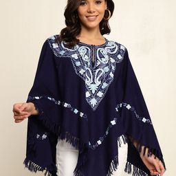 CRAFTBAZAR Women Embroidered Poncho with Embroidered Detail-image-88