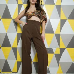 StyleAsh Printed One Shoulder Top With Trousers-image-60