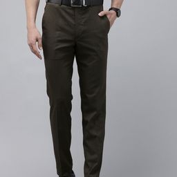 Park Avenue Men Self Design Textured Slim Fit Formal Trousers-image-41