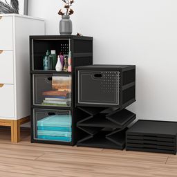 Kuber Industries Black 3-Tier Organisers-28