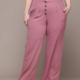 The Roadster Lifestyle Co. Women Plus Size Pleated Trousers-image-25