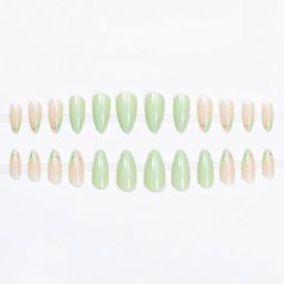 Secret Lives Glossy Reusable Almond Shape With Glitter Nail Art- 24 Pcs-34