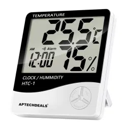 Themisto HTC-1 Digital Hygrometer Thermometer Humidity Meter With Clock LCD Display-19
