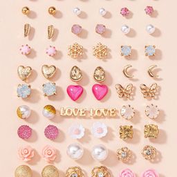 Shining Diva Fashion Set Of 30 Gold-Plated Artificial Stones Studded Circular Studs-1