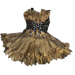 VILLATA FASHION Kids Girls Gold Toned Frock-picture-9