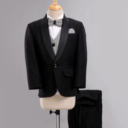 Robo Fry Full Sleeves Solid Color Party Suit - Black-image-55